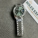 Super Clone Rolex Datejust Green Dial 126334 Jubilee 41 mm — dial close-up