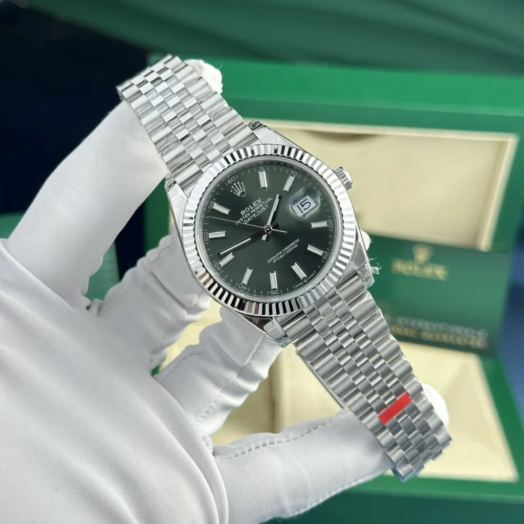 Super Clone Rolex Datejust Green Dial 126334 Jubilee 41 mm — dial close-up