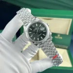 Super Clone Rolex Datejust Green Dial 126334 Jubilee 41 mm — dial close-up