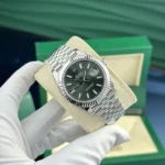 Super Clone Rolex Datejust Green Dial 126334 Jubilee 41 mm — case and bezel