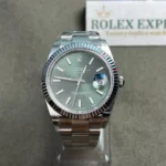 Super Clone Rolex Datejust Mint Green Dial 126334-0027 41 mm — dial close-up