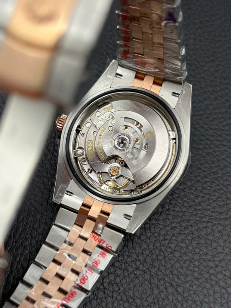 Super Clone Rolex Datejust Mother of Pearl Dial 126231-0021 36 mm — on leather display