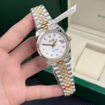 Super Clone Rolex Datejust Mother of Pearl Diamond Dial 126283RBR-0009 36 mm — dial close-up