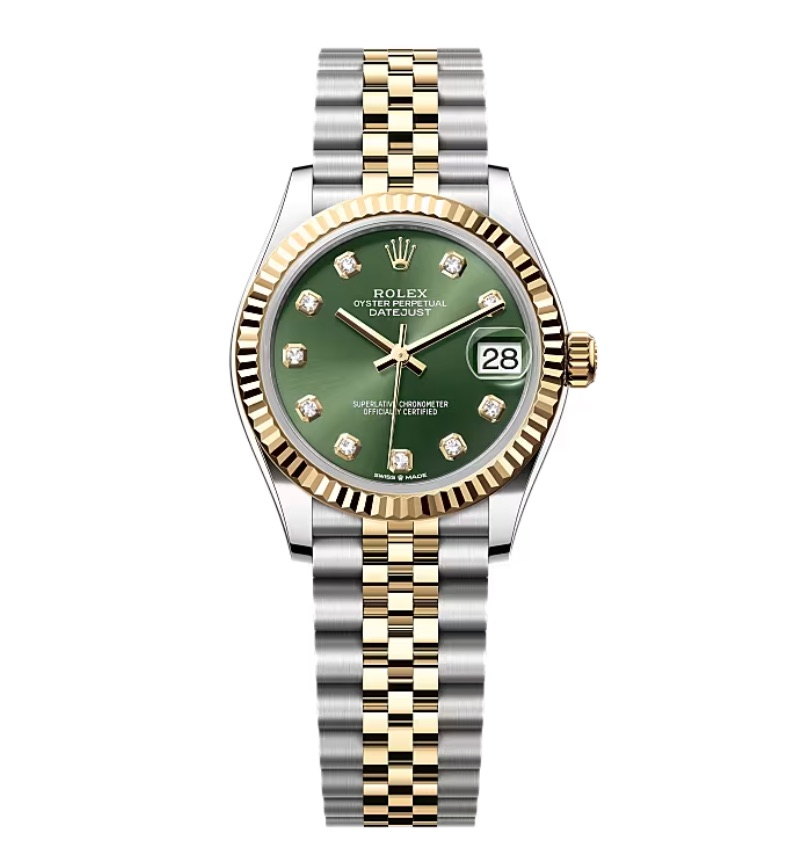 Super Clone Rolex Datejust Olive Green Diamond Dial 278273-0030 31 mm