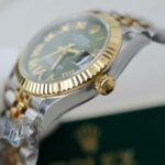 Super Clone Rolex Datejust Olive Green Roman Diamond Dial 126233-0025 36 mm — movement / caseback view