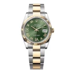 Super Clone Rolex Datejust Olive Green Roman Diamond Dial 126233-0026 36 mm
