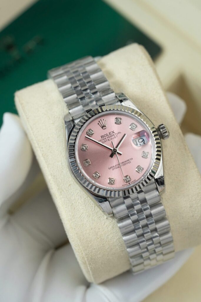 Super Clone Rolex Datejust Pink Diamond Dial 278274-0032 31 mm — case and bezel