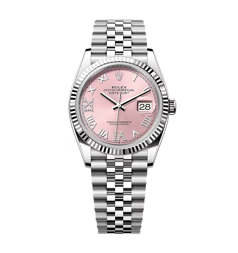 Super Clone Rolex Datejust Pink Roman Dial 126234-0031 36 mm