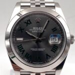 Super Clone Rolex Datejust Rhodium Dial 126300 “Wimbledon” Jubilee 41 mm — dial close-up