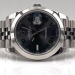 Super Clone Rolex Datejust Rhodium Dial 126300 “Wimbledon” Jubilee 41 mm — case and bezel