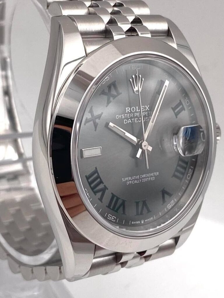 Super Clone Rolex Datejust Rhodium Dial 126300 “Wimbledon” Jubilee 41 mm — clasp and links