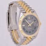 Super Clone Rolex Datejust Rhodium Dial 126333 “Wimbledon” Flutted/Jubilee 41 mm — case and bezel