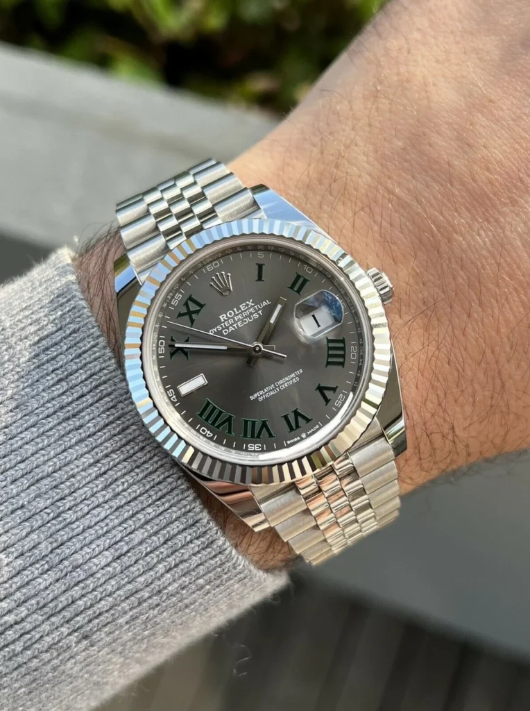 Super Clone Rolex Datejust Rhodium Dial 126334 “Wimbledon” Flutted/Jubilee 41 mm — view 10