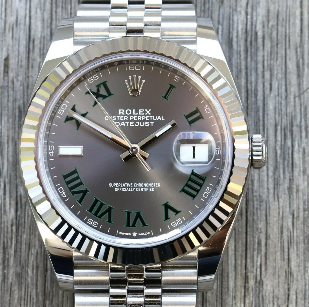 Super Clone Rolex Datejust Rhodium Dial 126334 “Wimbledon” Flutted/Jubilee 41 mm — view 11