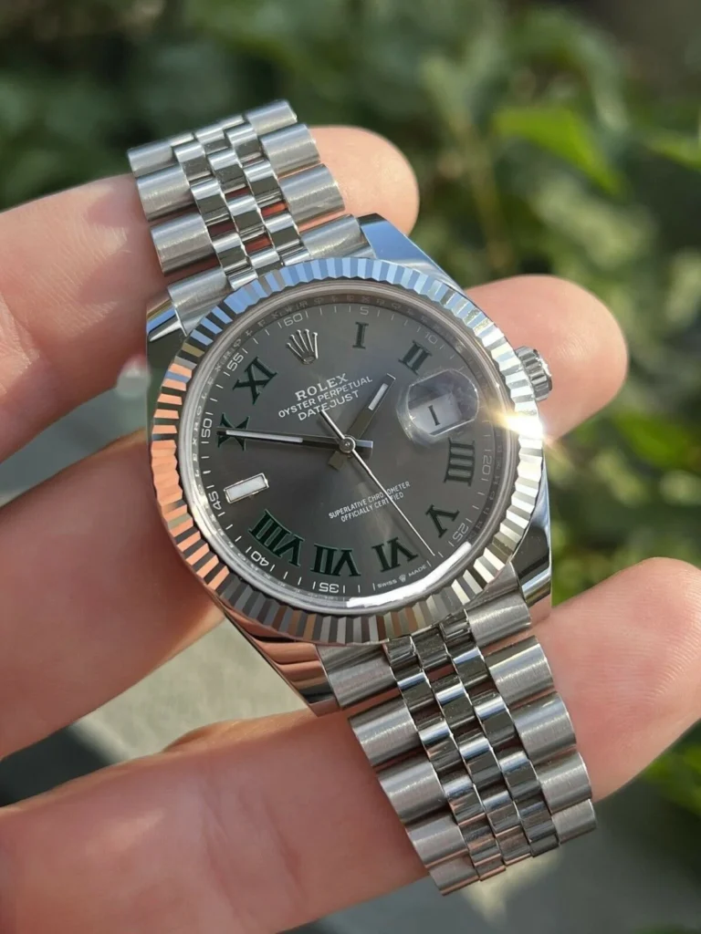 Super Clone Rolex Datejust Rhodium Dial 126334 “Wimbledon” Flutted/Jubilee 41 mm — view 9