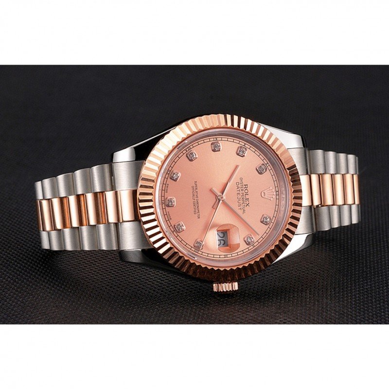 Super Clone Rolex Datejust Rose-Gold Dial REP016816 41 mm — bracelet detail