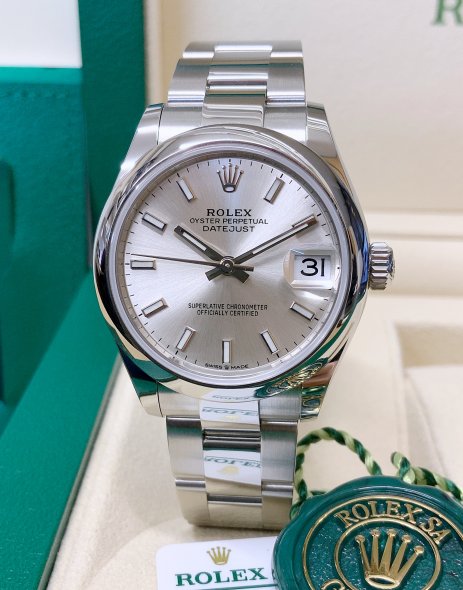 Super Clone Rolex Datejust Silver Dial 278240 31 mm — dial close-up