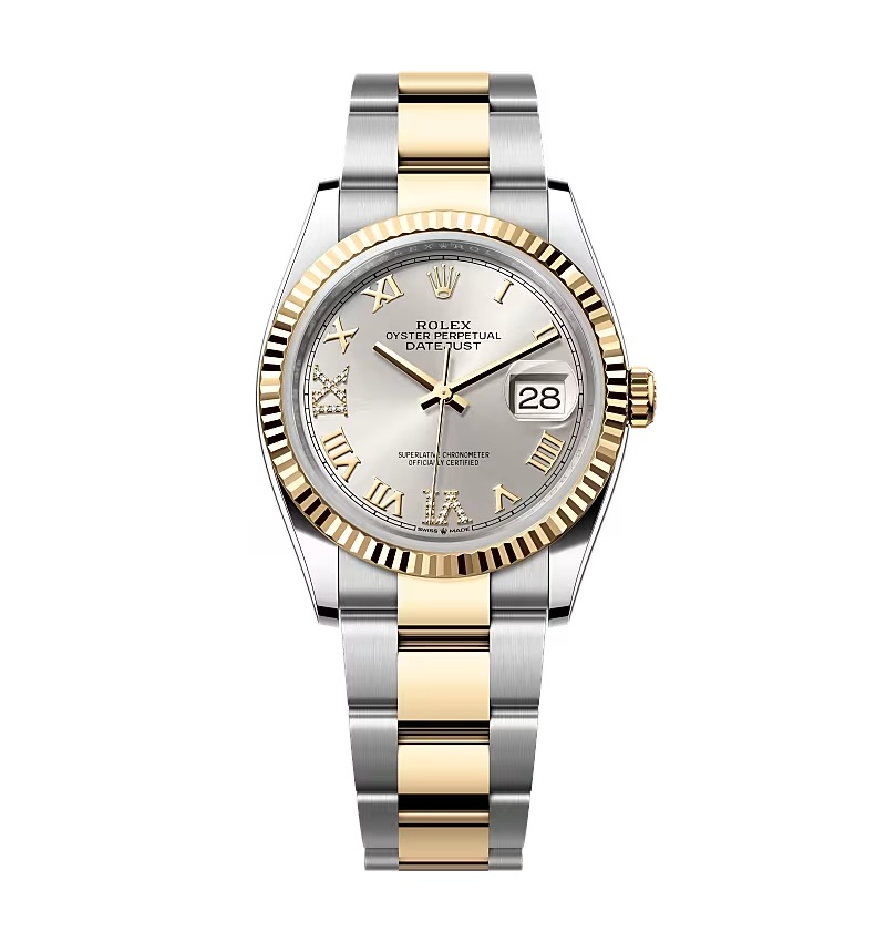 Super Clone Rolex Datejust Silver Roman Diamond Dial 126233-0032 36 mm