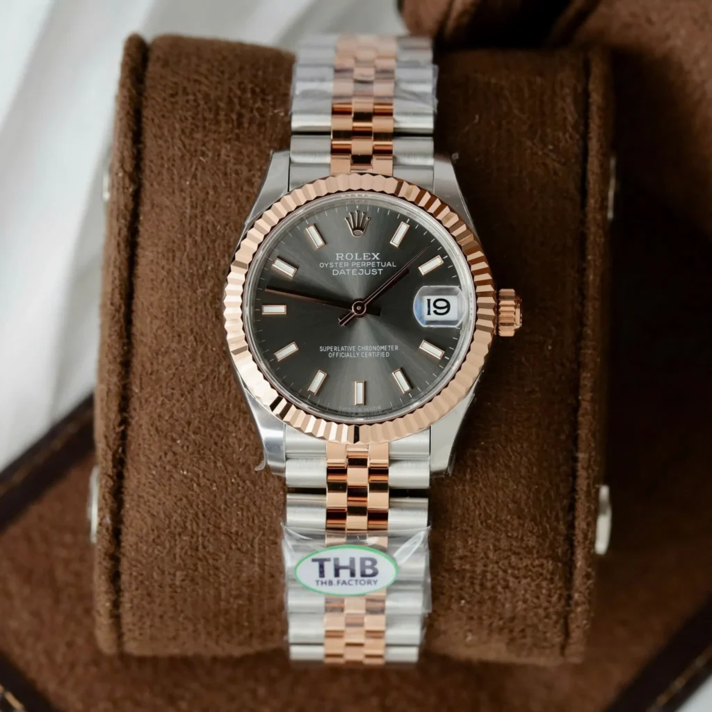 Super Clone Rolex Datejust Slate Dial 126231-0013 36 mm — dial close-up