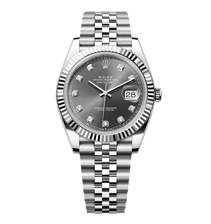 Super Clone Rolex Datejust Slate Diamond Dial 126334-0006 41 mm