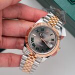 Super Clone Rolex Datejust Slate Roman Dial 126331-0016 41 mm — on leather display