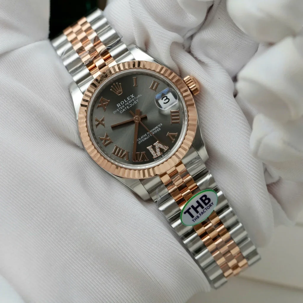 Super Clone Rolex Datejust Slate Roman Diamond Dial 126231-0023 36 mm — bracelet detail