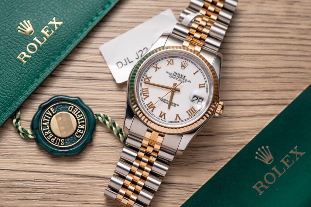 Super Clone Rolex Datejust White Roman Dial 126231-0015 36 mm — dial close-up