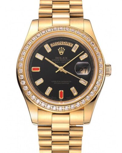 Super Clone Rolex Day-Date Black Dial 1454101 36 mm – Swiss SuperClone
