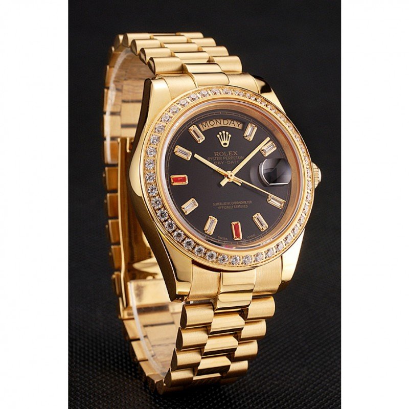 Super Clone Rolex Day-Date Black Dial 1454101 36 mm — case and bezel