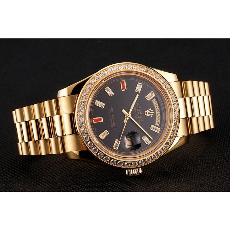 Super Clone Rolex Day-Date Black Dial 1454101 36 mm — bracelet detail