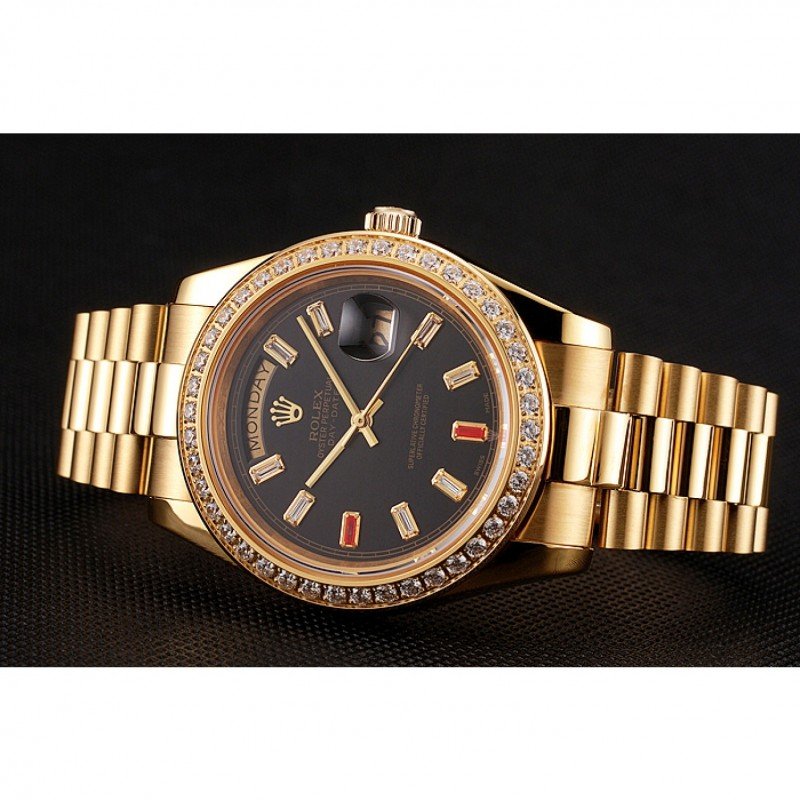 Super Clone Rolex Day-Date Black Dial 1454101 36 mm — side profile