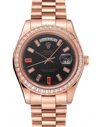 Super Clone Rolex Day-Date Black Dial 1454102 40 mm – Swiss SuperClone