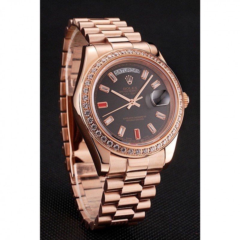 Super Clone Rolex Day-Date Black Dial 1454102 40 mm — case and bezel