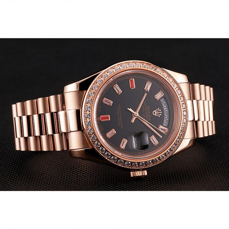 Super Clone Rolex Day-Date Black Dial 1454102 40 mm — side profile