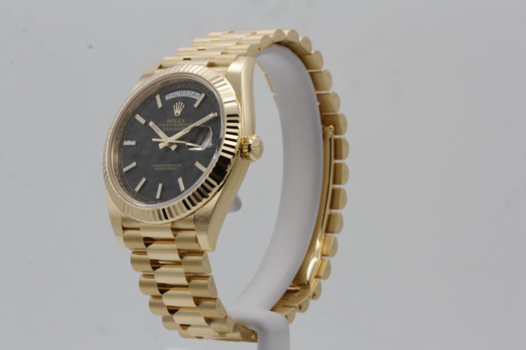 Super Clone Rolex Day-Date Black Dial 228238 40 mm — dial close-up