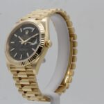 Super Clone Rolex Day-Date Black Dial 228238 40 mm — dial close-up