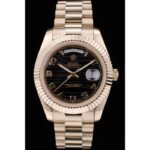 Super Clone Rolex Day-Date Black Dial 41998 40 mm — dial close-up