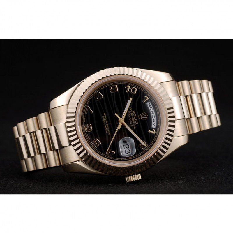 Super Clone Rolex Day-Date Black Dial 41998 40 mm — bracelet detail