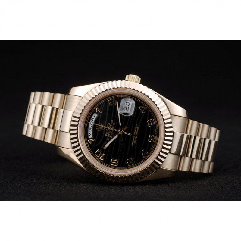 Super Clone Rolex Day-Date Black Dial 41998 40 mm — side profile