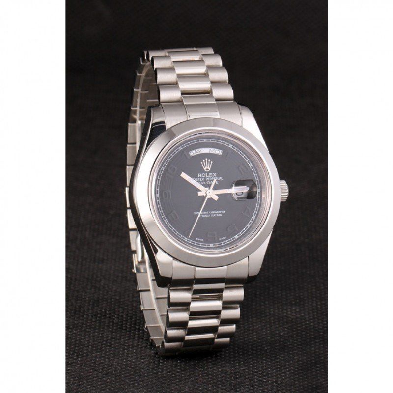 Super Clone Rolex Day-Date Black Dial 80294 40 mm — case and bezel