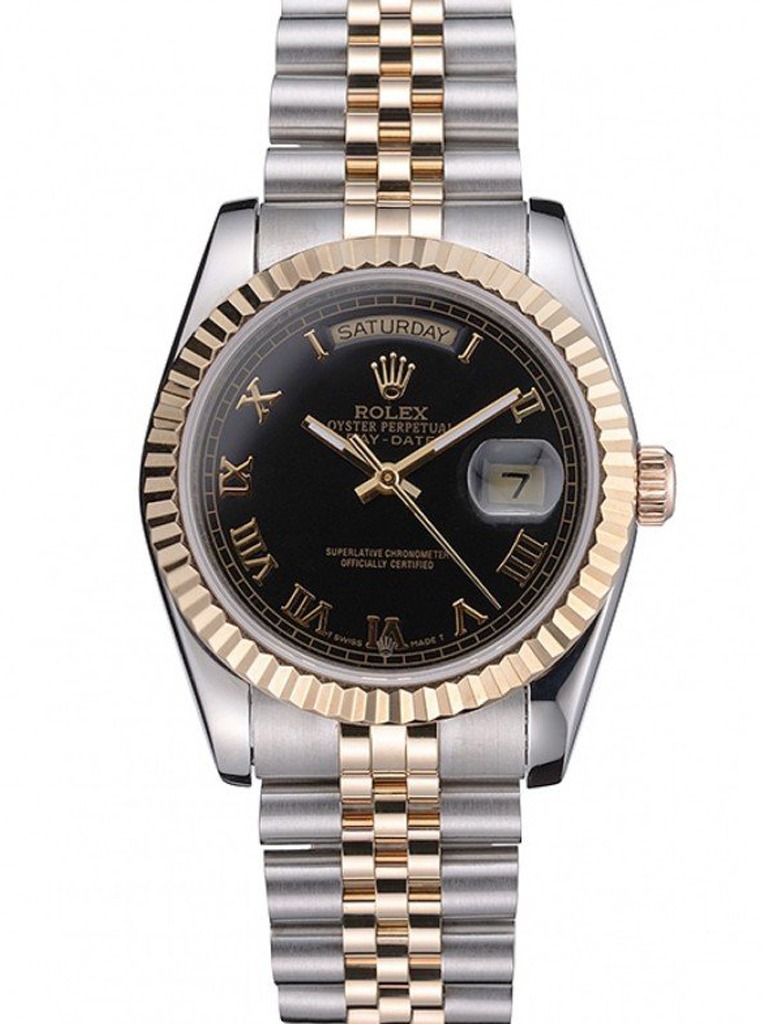 Super Clone Rolex Day-Date Black Dial SRL78 36 mm