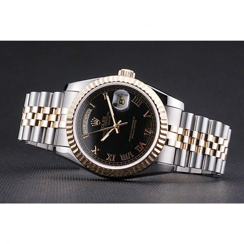 Super Clone Rolex Day-Date Black Dial SRL78 36 mm — side profile