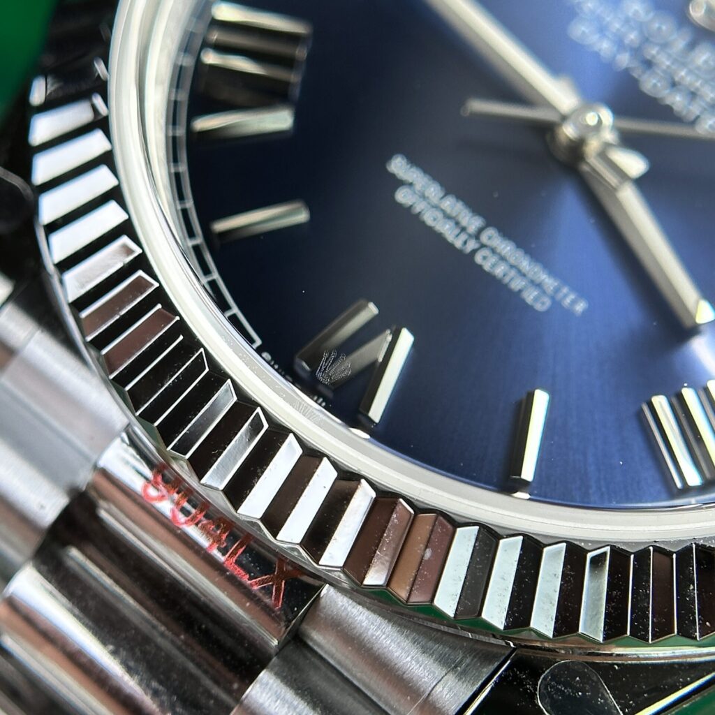 Super Clone Rolex Day-Date Blue Dial 228239-0007 40 mm — side profile