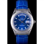 Super Clone Rolex Day-Date Blue Dial 621490 35 mm — dial close-up