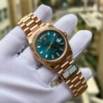 Super Clone Rolex Day-Date Blue-Green Diamond Dial 128235-0085 36 mm — bracelet detail