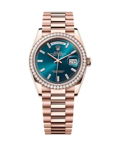 Super Clone Rolex Day-Date Blue-Green Diamond Dial 128345rbr-0083 36 mm – Swiss SuperClone