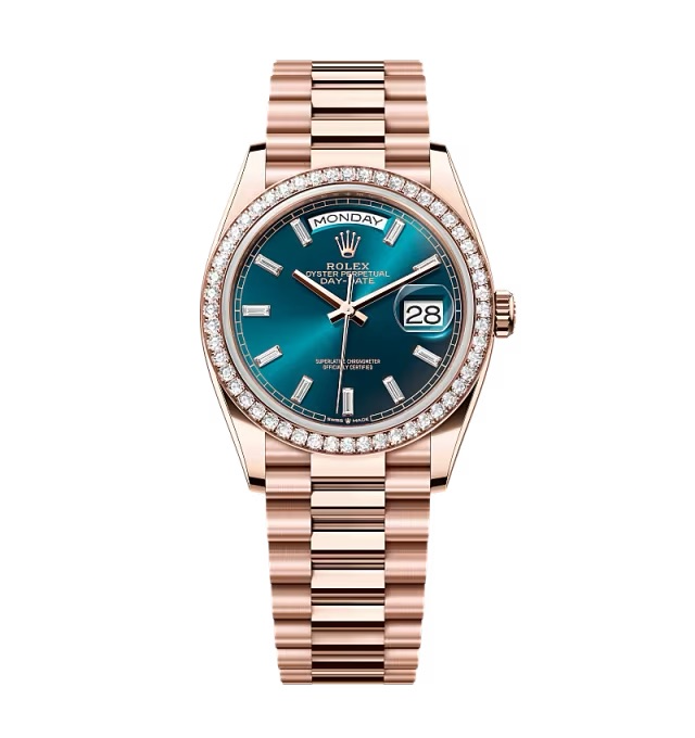Super Clone Rolex Day-Date Blue-Green Diamond Dial 128345rbr-0083 36 mm