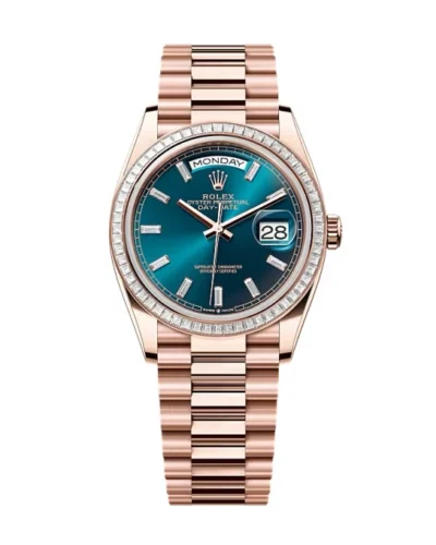 Super Clone Rolex Day-Date Blue-Green Diamond Dial 128395tbr-0032 36 mm – Swiss SuperClone