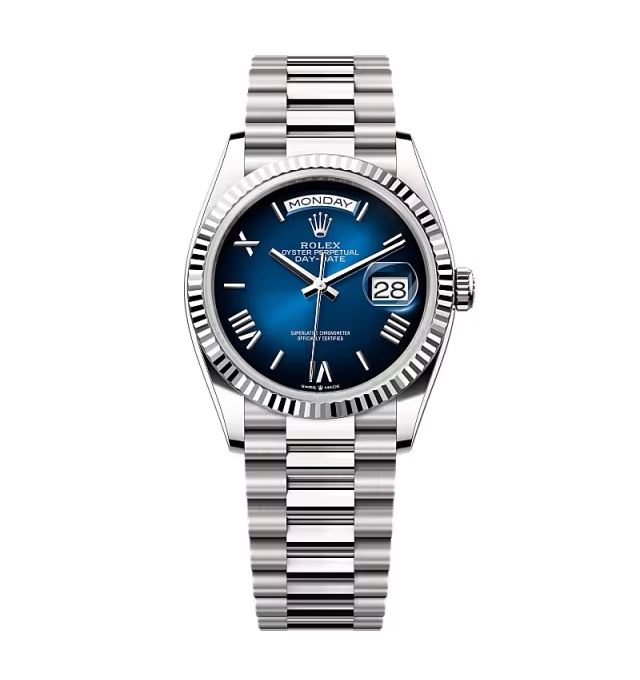 Super Clone Rolex Day-Date Blue Ombré Dial 128239-0063 36 mm