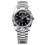 Super Clone Rolex Day-Date Bright Black Dial 228236-0003 40 mm
